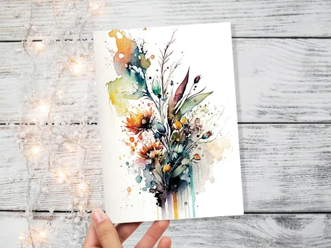 Watercolour Wildflower Birthday Card - View 4