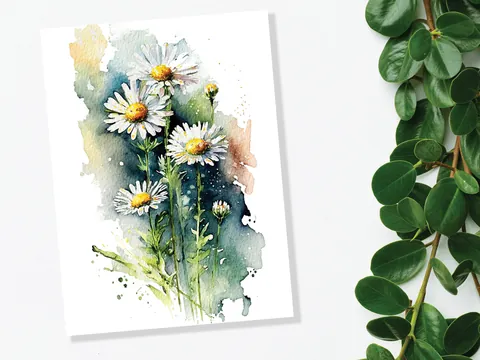 Daisy April Birth Flower Birthday Card