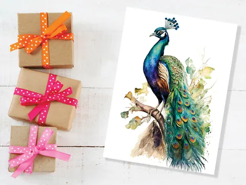 Peacock Card