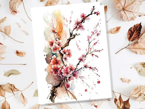 Japanese Cherry Blossom Card Pink Floral Flowers Mothering Sunday Happy Mothers Day Cards from Daughter Mum Birthday Cards BFF Greeting Card - View 6