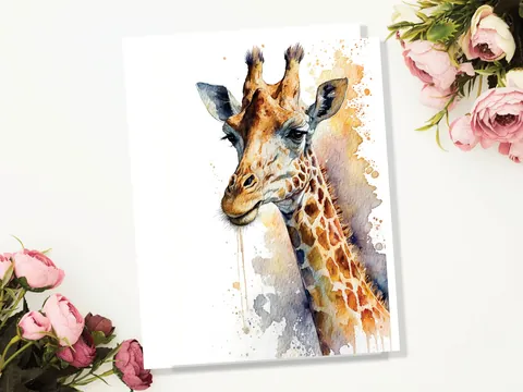 Giraffe Birthday Wishes Card - View 4