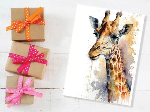 Giraffe Birthday Wishes Card