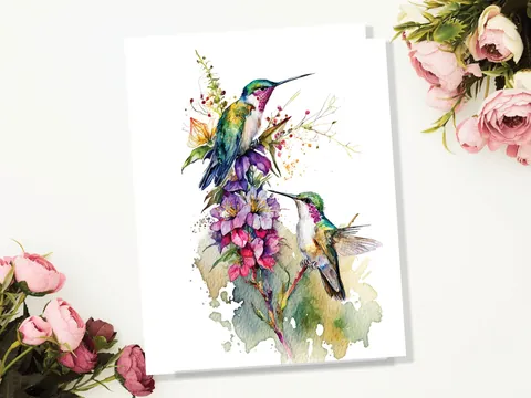 Hummingbird Birthday Card - View 4