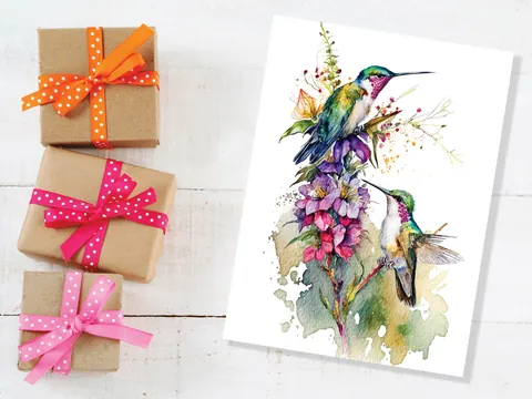 Hummingbird Birthday Card
