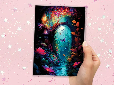 Summer Night Garden Painting Card - View 5