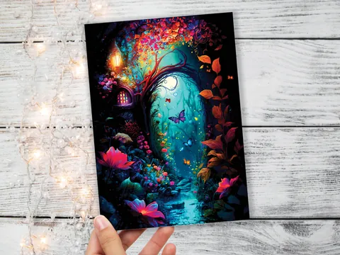 Summer Night Garden Painting Card - View 4