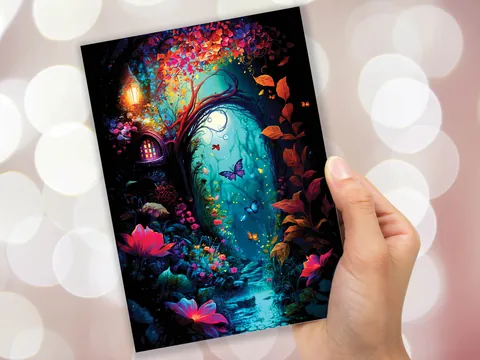 Summer Night Garden Painting Card - View 8