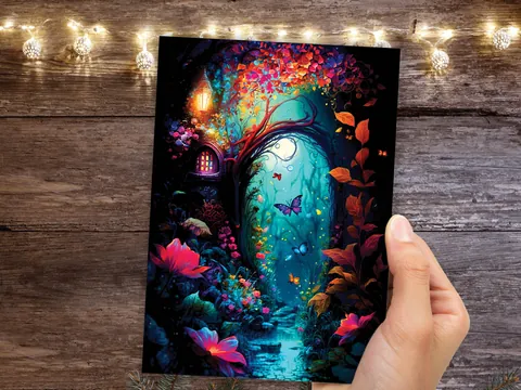 Summer Night Garden Painting Card - View 9