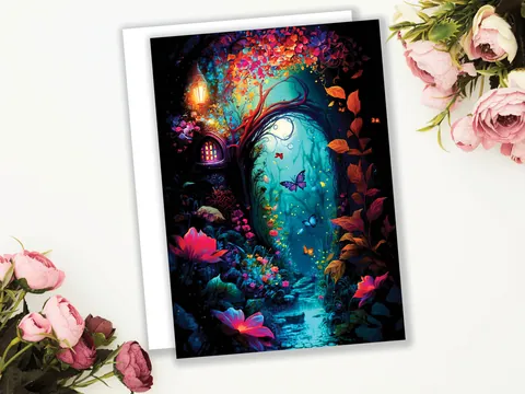 Summer Night Garden Painting Card - View 3