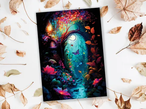 Summer Night Garden Painting Card - View 7