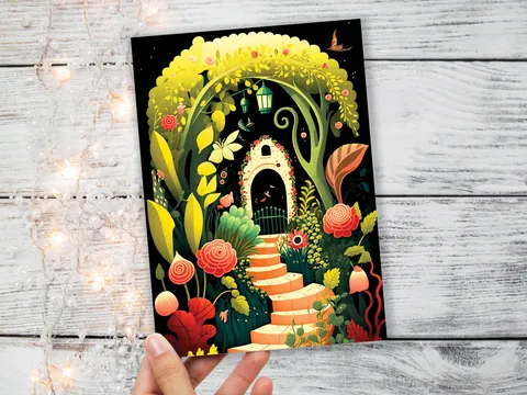 Whimsical Spring Garden Card