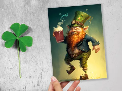 Irish Folklore Leprechaun Card – Clurichaun