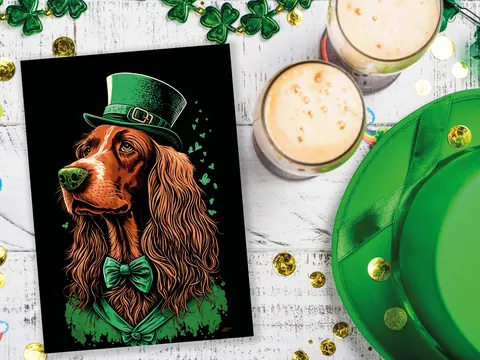 Irish Setter Leprechaun Card - View 7