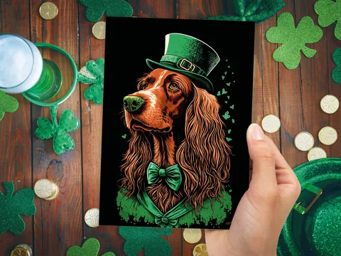 Irish Setter Leprechaun Card - View 8