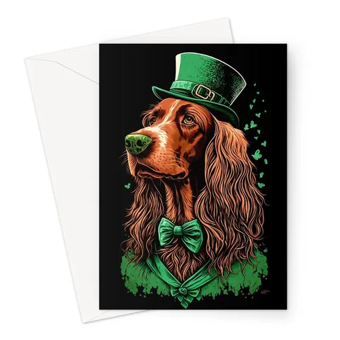 Irish Setter Leprechaun Card - View 2