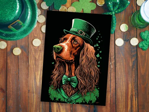 Irish Setter Leprechaun Card - View 4