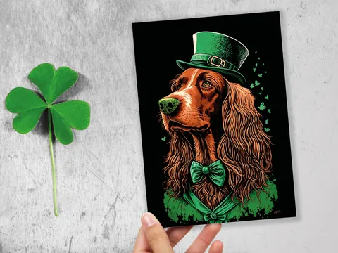 Irish Setter Leprechaun Card - View 9
