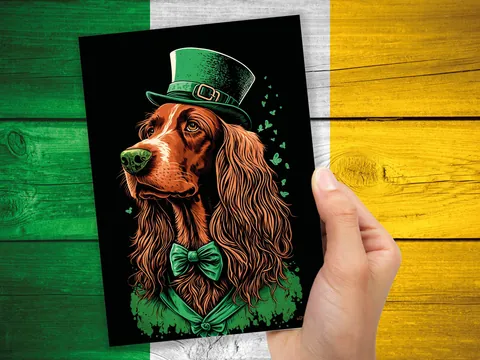 Irish Setter Leprechaun Card - View 3