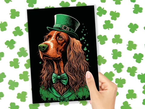 Irish Setter Leprechaun Card - View 5