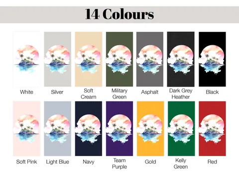 Watercolour Beach Sunset T-Shirt - View 10