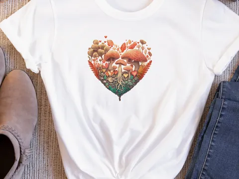 Heart Mushroom Forest Tee – Fairycore - View 3
