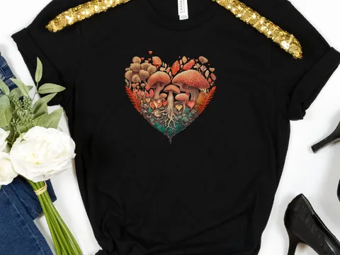 Heart Mushroom Forest Tee – Fairycore - View 5