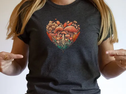 Heart Mushroom Forest Tee – Fairycore - View 6