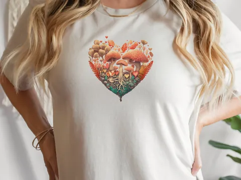 Heart Mushroom Forest Tee – Fairycore - View 4