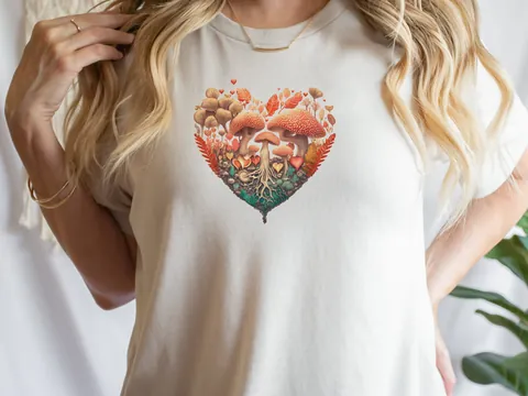 Heart Mushroom Forest Tee – Fairycore - View 2