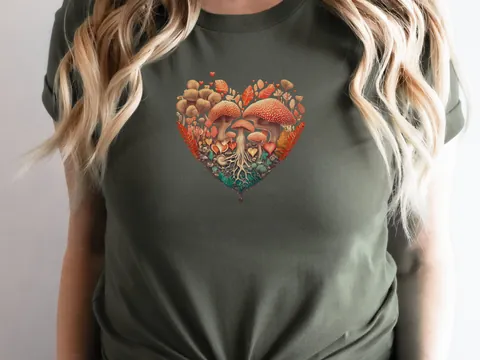 Heart Mushroom Forest Tee – Fairycore - View 8