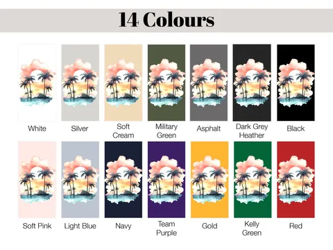 Tropical Sunset Watercolour T-Shirt - View 10