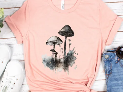 Monochrome Mushrooms T-Shirt - View 3