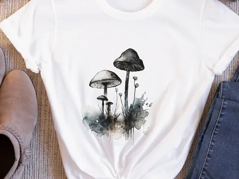 Monochrome Mushrooms T-Shirt