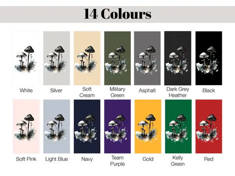 Monochrome Mushrooms T-Shirt - View 6