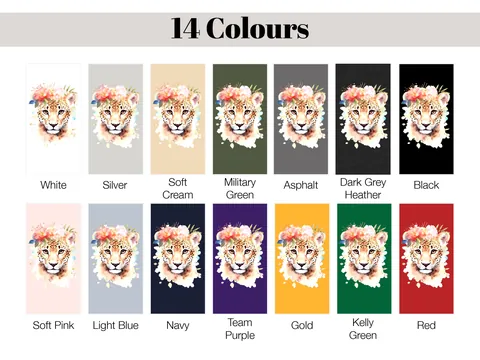Jaguar Tshirt for Women Pink Flowers Tee Wild Animal Print Jungle Big Cat Lovers Unique Watercolour Design Cute Nature T-Shirt Floral Shirt - View 9