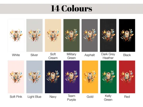 Folk Art Owl T-Shirt – Botanical Bird - View 9