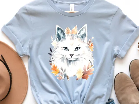 Cat Lover T-Shirt – Autumn Leaves