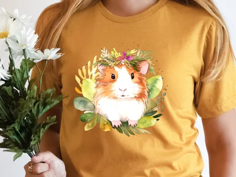 Guinea Pig T-Shirt – Floral Crown - View 7