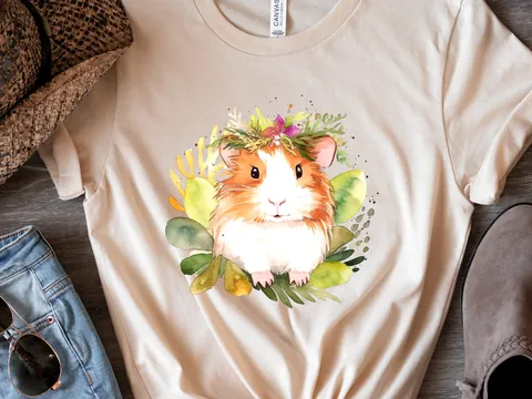 Guinea Pig T-Shirt – Floral Crown - View 5