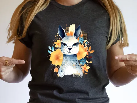 Llama T-Shirt – Boho Watercolour - View 2