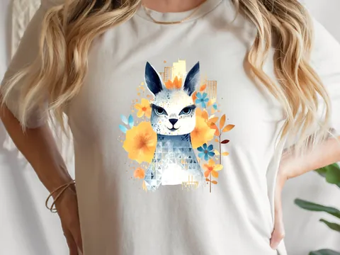 Llama T-Shirt – Boho Watercolour - View 8