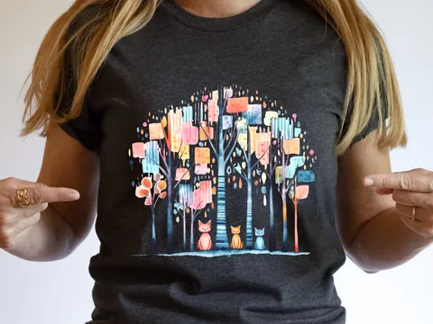 Abstract Cats Shirt - View 6