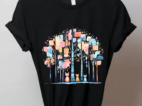 Abstract Cats Shirt - View 5