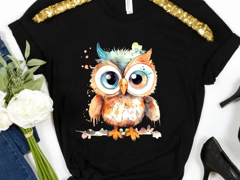 Fluffy Boho Owl T-Shirt