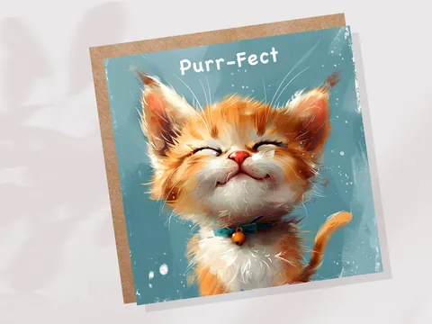 Purr-Fect Ginger Kitten Card