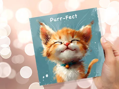 Purr-Fect Ginger Kitten Card - View 7