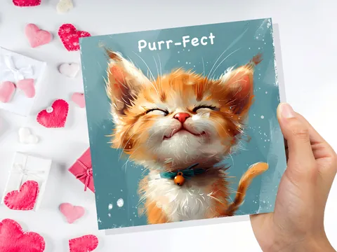 Purr-Fect Ginger Kitten Card - View 4