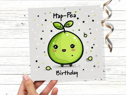 Hap-Pea Birthday Pun Card - View 6