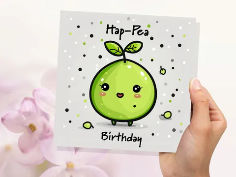 Hap-Pea Birthday Pun Card - View 9
