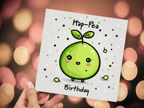 Hap-Pea Birthday Pun Card - View 2